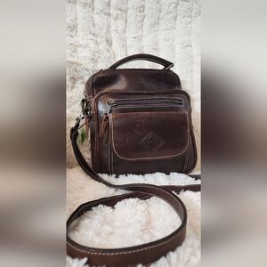 Vintage Brown Leather Messenger Bag